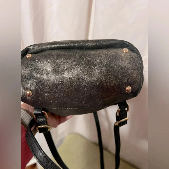 Juicy Couture Mini Backpack Black With Metallic Gold Shimmer Gold Accents EUC - Picture 3 of 7